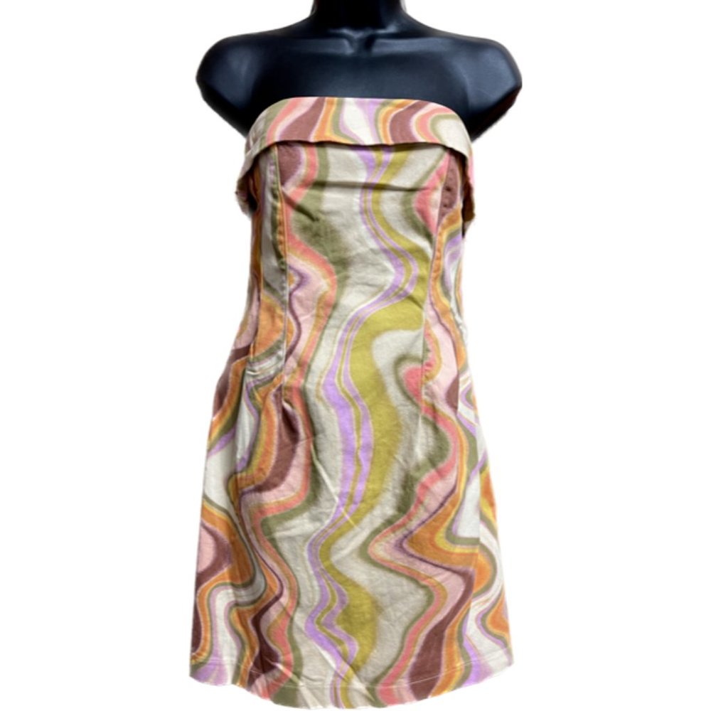 Wild Fable Women's  Twill Tube Bodycon Dress Neutral Wave NEW WITH TAG LARGE